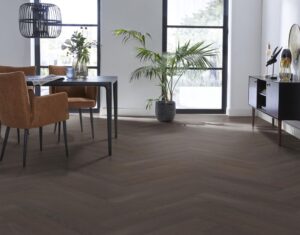 Ambiant Herringbone dryback charcoal PVC