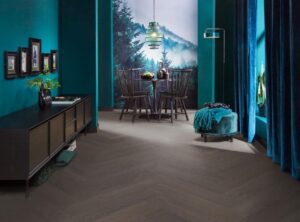 Ambiant Herringbone dryback charcoal PVC