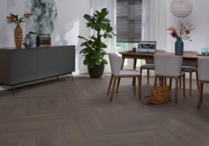 Ambiant Herringbone dryback charcoal PVC