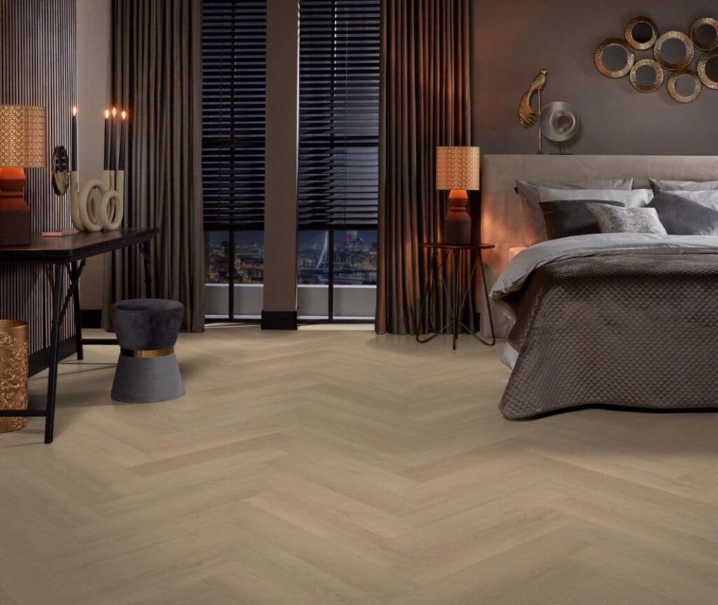Ambiant Herringbone dryback warm natural PVC