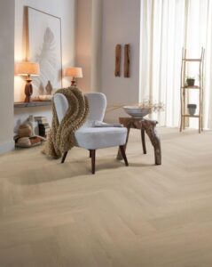 Ambiant Herringbone dryback warm natural PVC