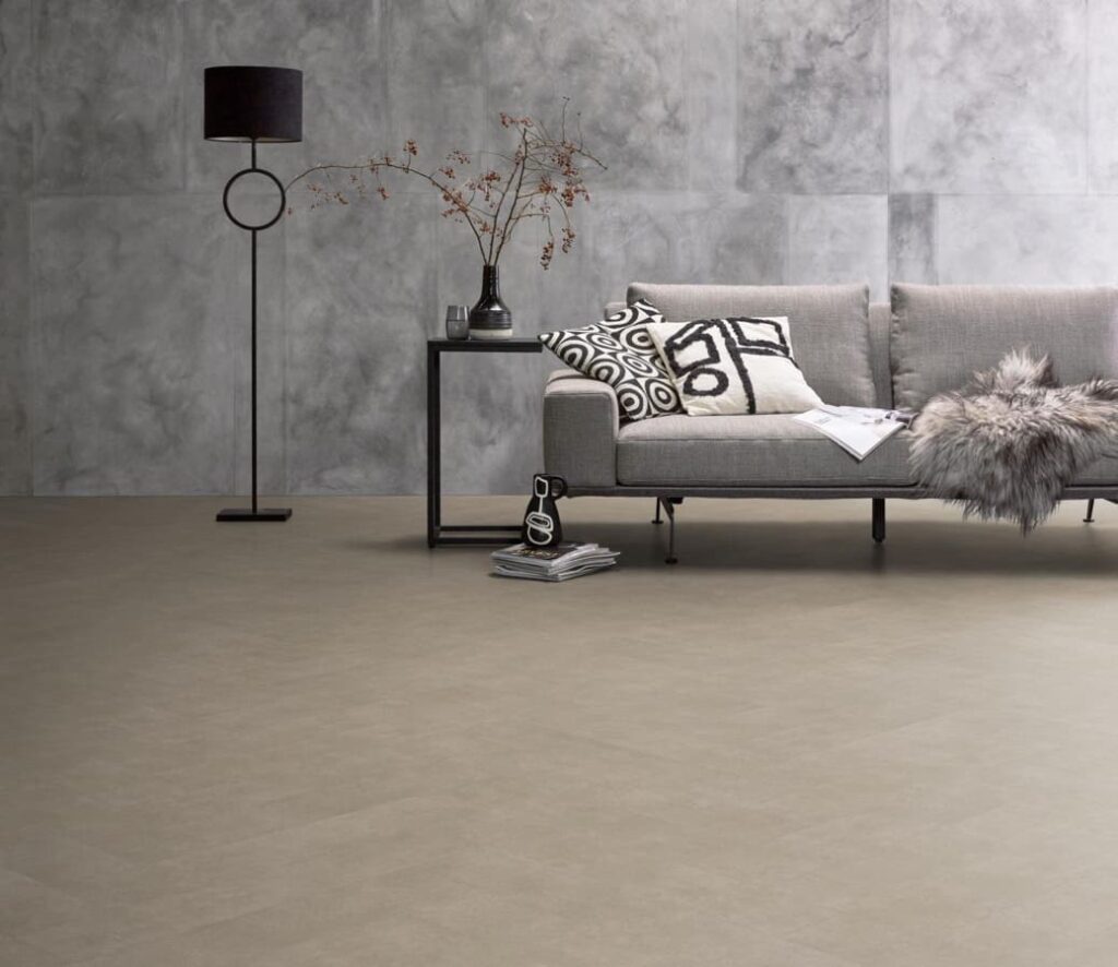 Ambiant Herringbone dryback sand PVC