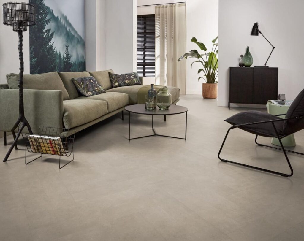Ambiant Herringbone dryback sand PVC