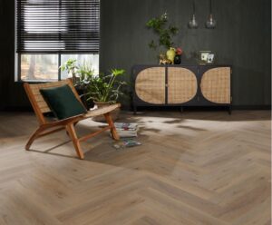 Ambiant Spigato Vivero visgraat dryback smoky PVC