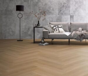 Ambiant Spigato Vivero visgraat dryback warm oak PVC