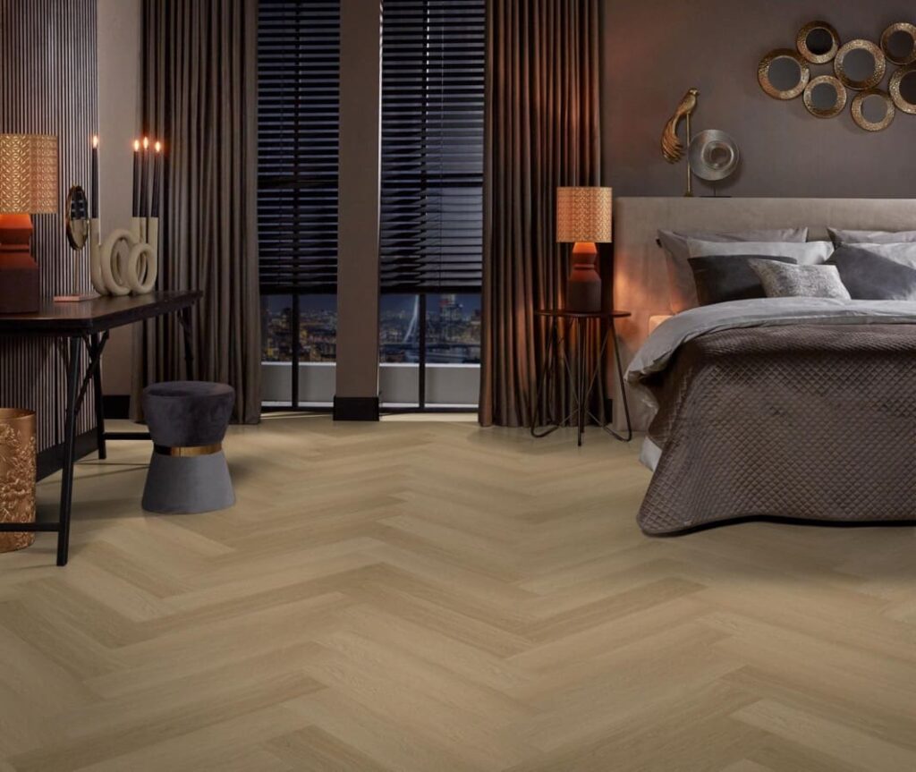Ambiant Spigato Estino visgraat dryback warm oak PVC