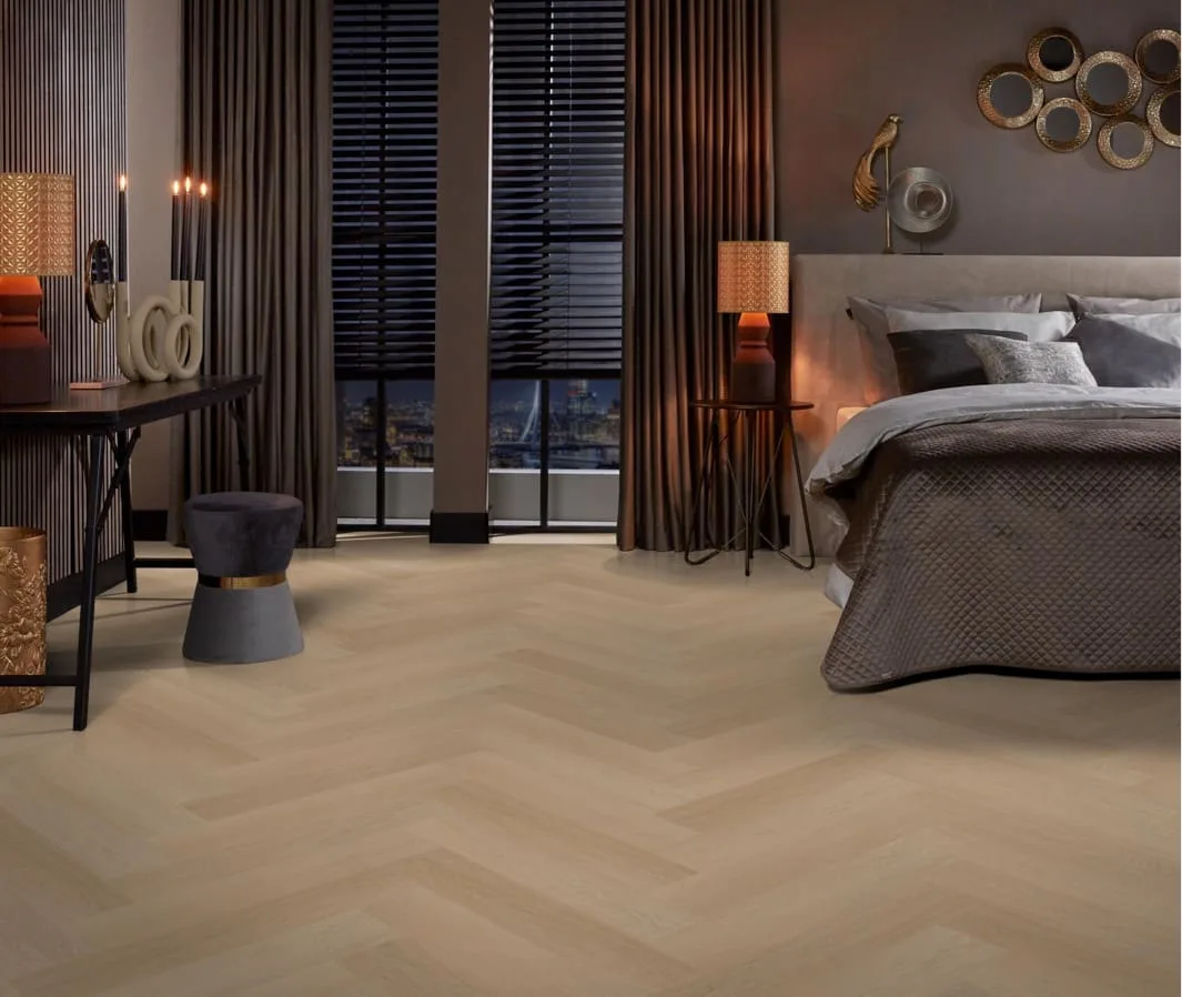 Visgraat PVC vloer,Click PVC visgraat,Ambiant Spigato Estino,Natural Oak PVC vloer,Geluidsdempende PVC vloer