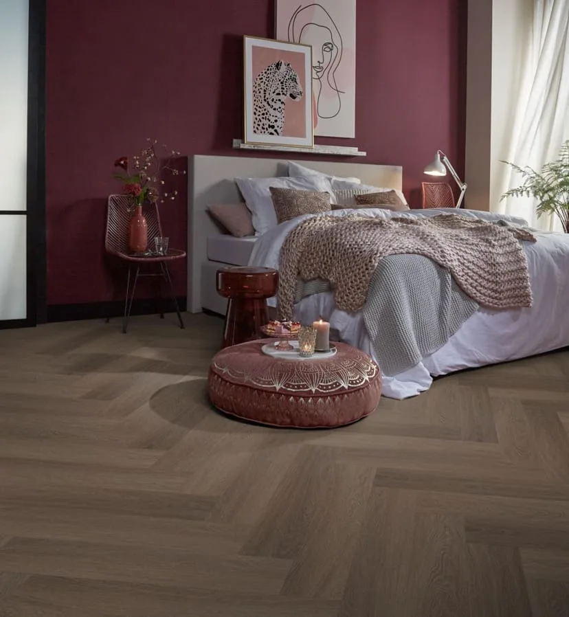 Ambiant Spigato Estino visgraat SRC brown - Click PVC