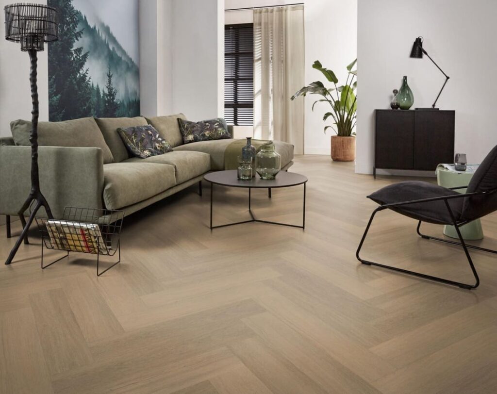 Ambiant Spigato Viranto visgraat dryback warm natural PVC