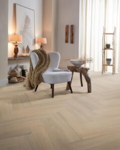 Ambiant Spigato Viranto visgraat dryback warm beige PVC
