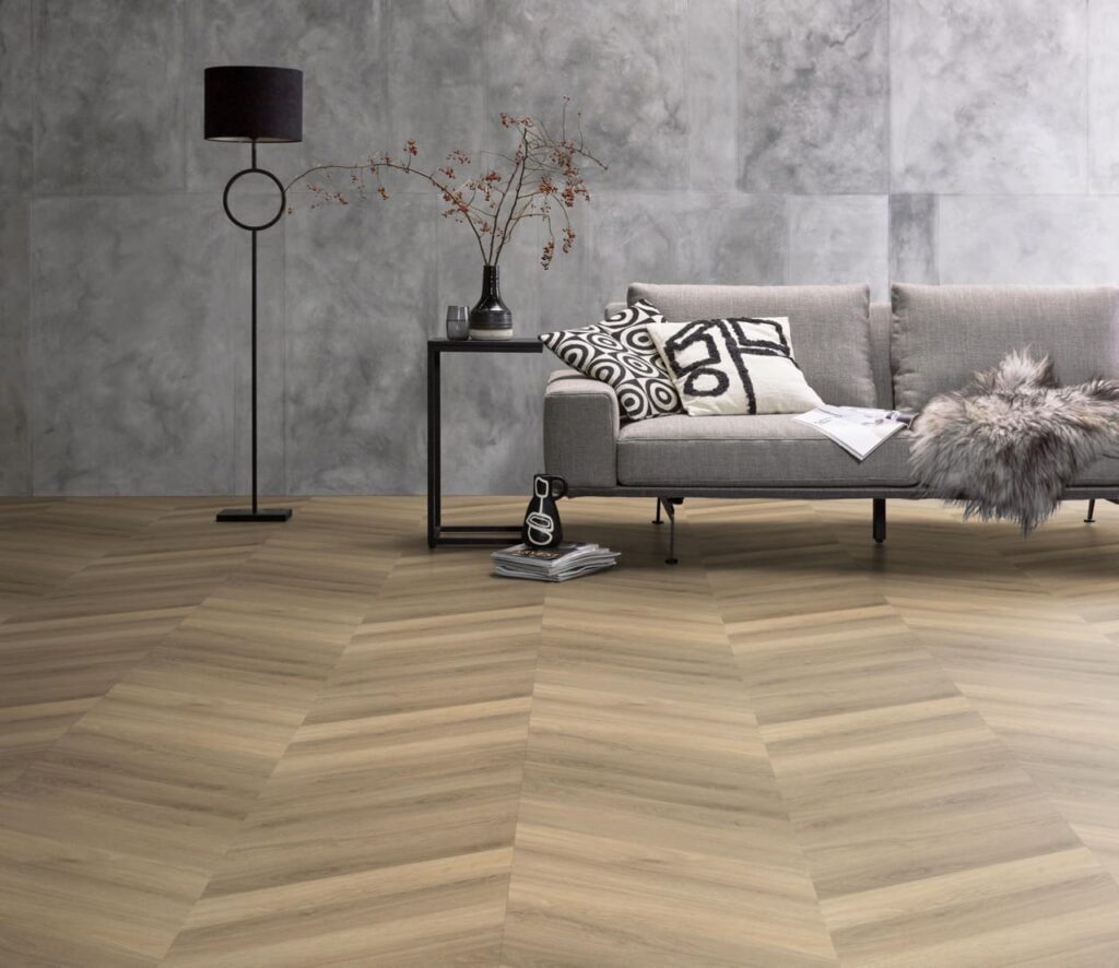 Ambiant Spigato Avanto hongaarse punt dryback beige PVC