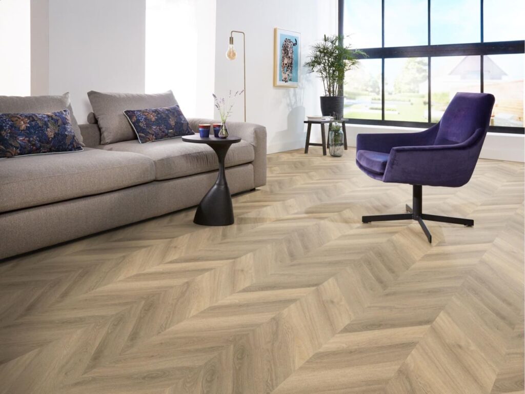 Ambiant Spigato Avanto hongaarse punt dryback beige PVC