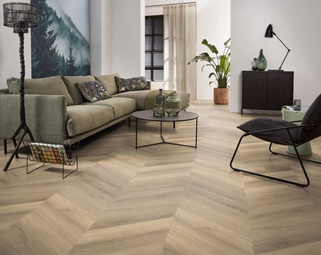 Ambiant Spigato Avanto hongaarse punt dryback beige PVC