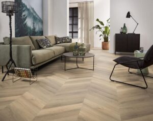Ambiant Spigato Avanto hongaarse punt dryback beige PVC