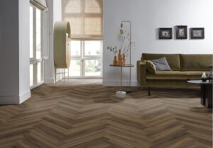 Ambiant Spigato Avanto visgraat dryback warm brown Plak PVC