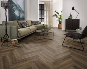 Ambiant Spigato Avanto visgraat dryback warm brown Plak PVC