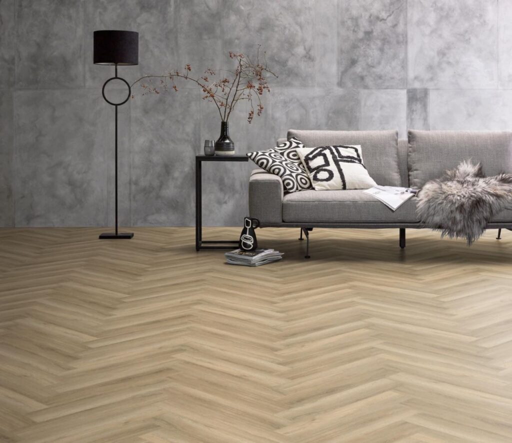 Ambiant Spigato Avanto visgraat dryback beige PVC
