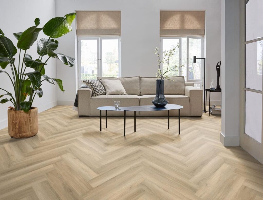 Ambiant Spigato Avanto visgraat dryback beige PVC