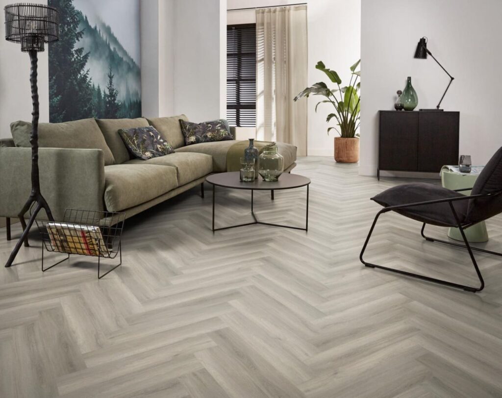 Ambiant Spigato Avanto visgraat dryback grey PVC