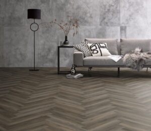 Ambiant Spigato Avanto visgraat dryback dark grey PVC