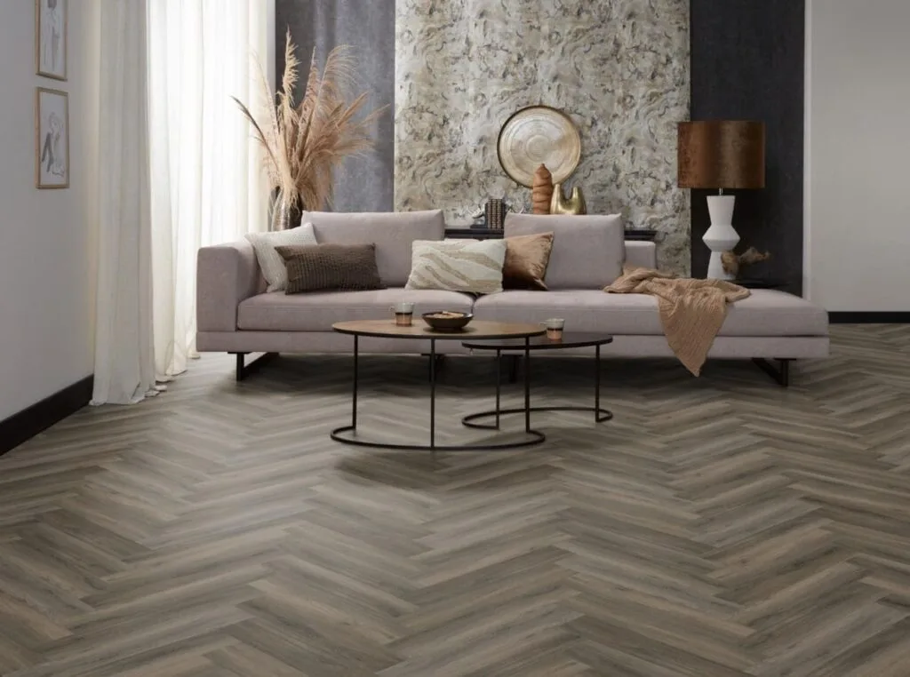 Ambiant Spigato Avanto visgraat dryback dark grey PVC
