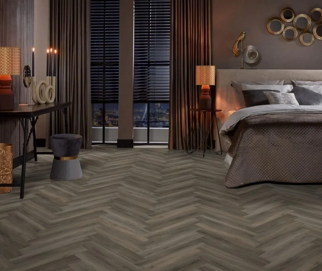 Ambiant Spigato Avanto visgraat dryback dark grey PVC