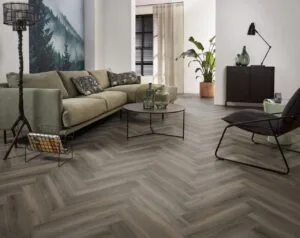 Ambiant Spigato Avanto visgraat dryback dark grey PVC