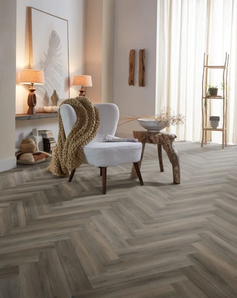 Ambiant Spigato Avanto visgraat dryback dark grey PVC