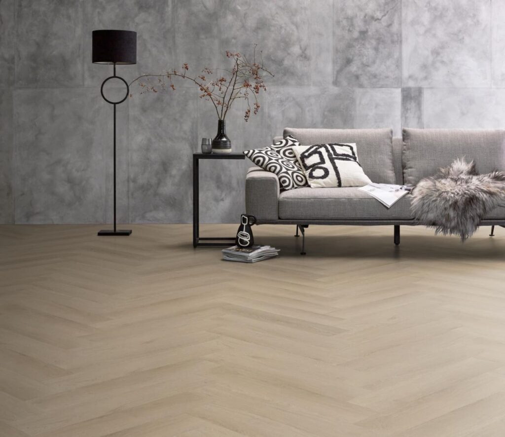 Ambiant Spigato Navaro visgraat dryback beige PVC