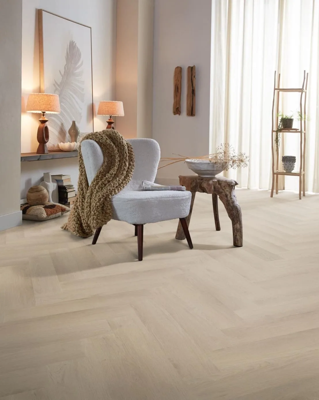 Ambiant Spigato Navaro visgraat dryback beige PVC