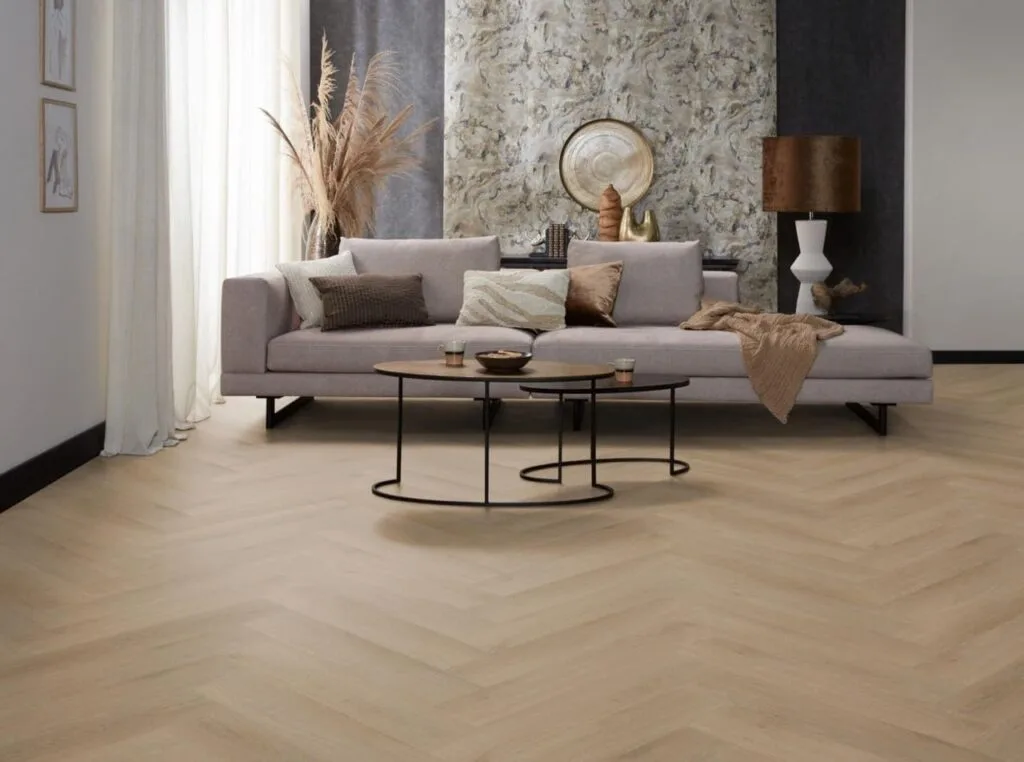 Ambiant Spigato Navaro visgraat dryback natural oak PVC
