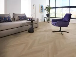 Ambiant Spigato Navaro visgraat dryback natural oak PVC