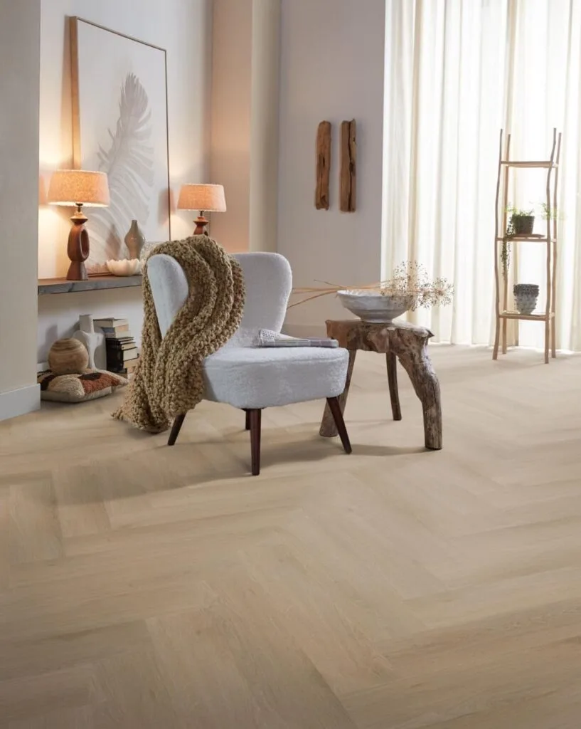 Ambiant Spigato Navaro visgraat dryback natural oak PVC