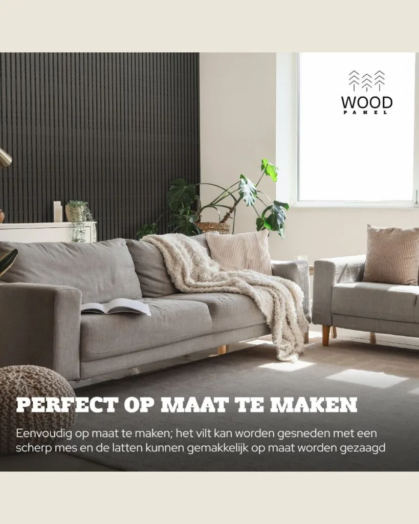 Akoestisch Wandpaneel - Zwart Eiken - 270x60cm (1+1 gratis)