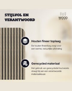 Akoestisch Wandpaneel - Bruin Eiken - 270x60cm (1+1 gratis)