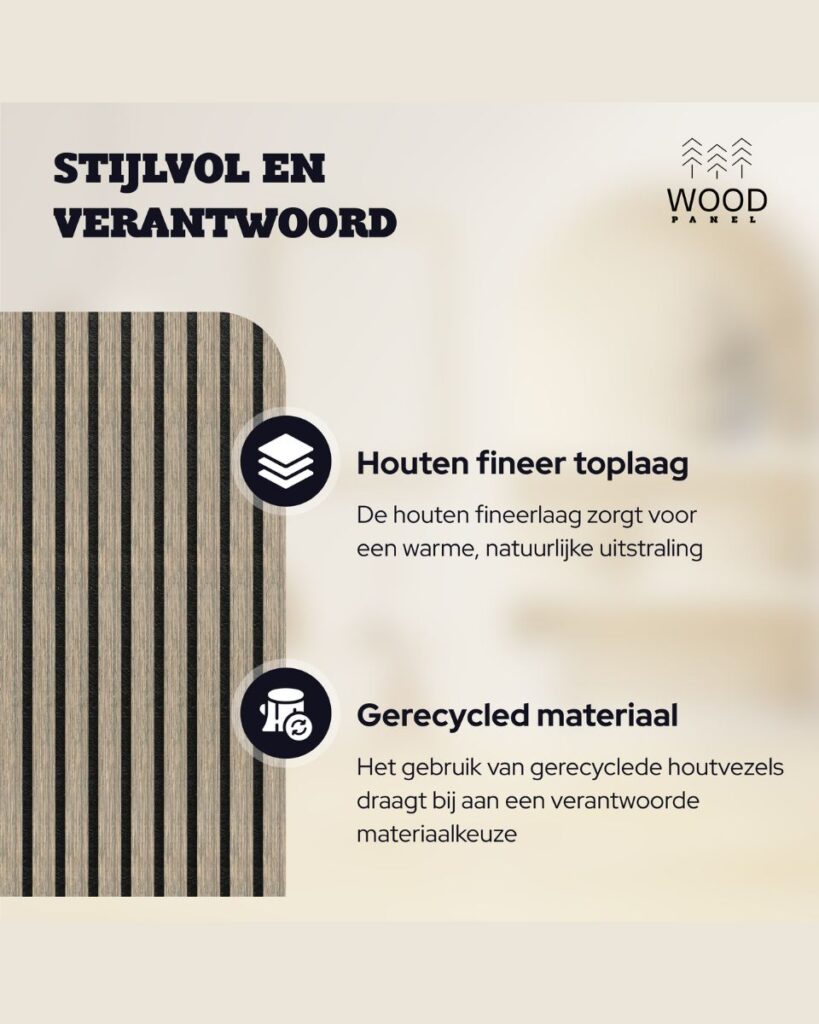 Akoestisch Wandpaneel - Bruin Eiken - 270x60cm (1+1 gratis)