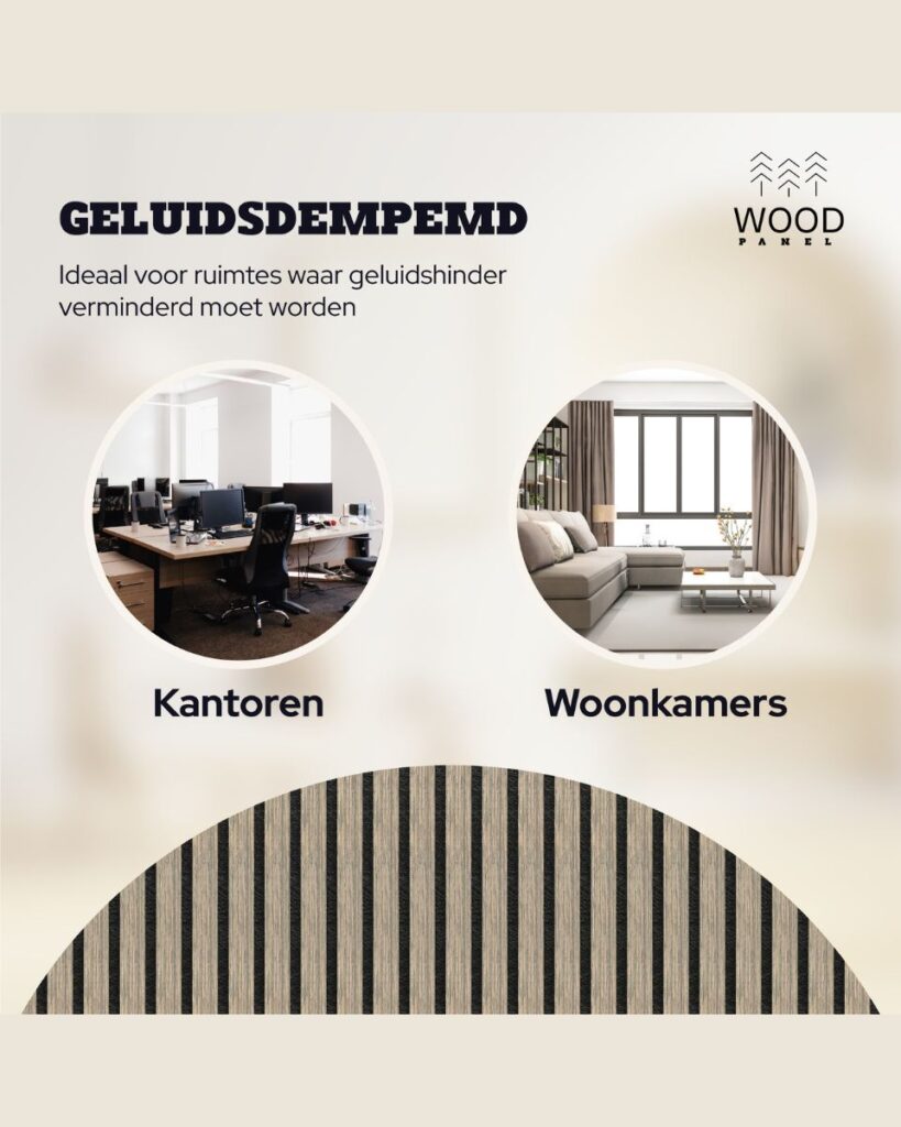 Akoestisch Wandpaneel - Bruin Eiken - 270x60cm (1+1 gratis)