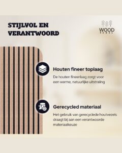 Akoestisch Wandpaneel - Walnoot - 270x60cm (1+1 gratis)