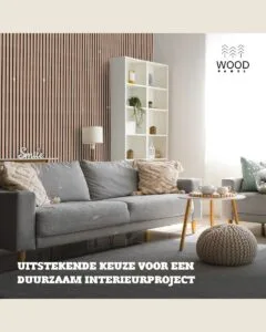 Akoestisch Wandpaneel - Walnoot - 270x60cm (1+1 gratis)