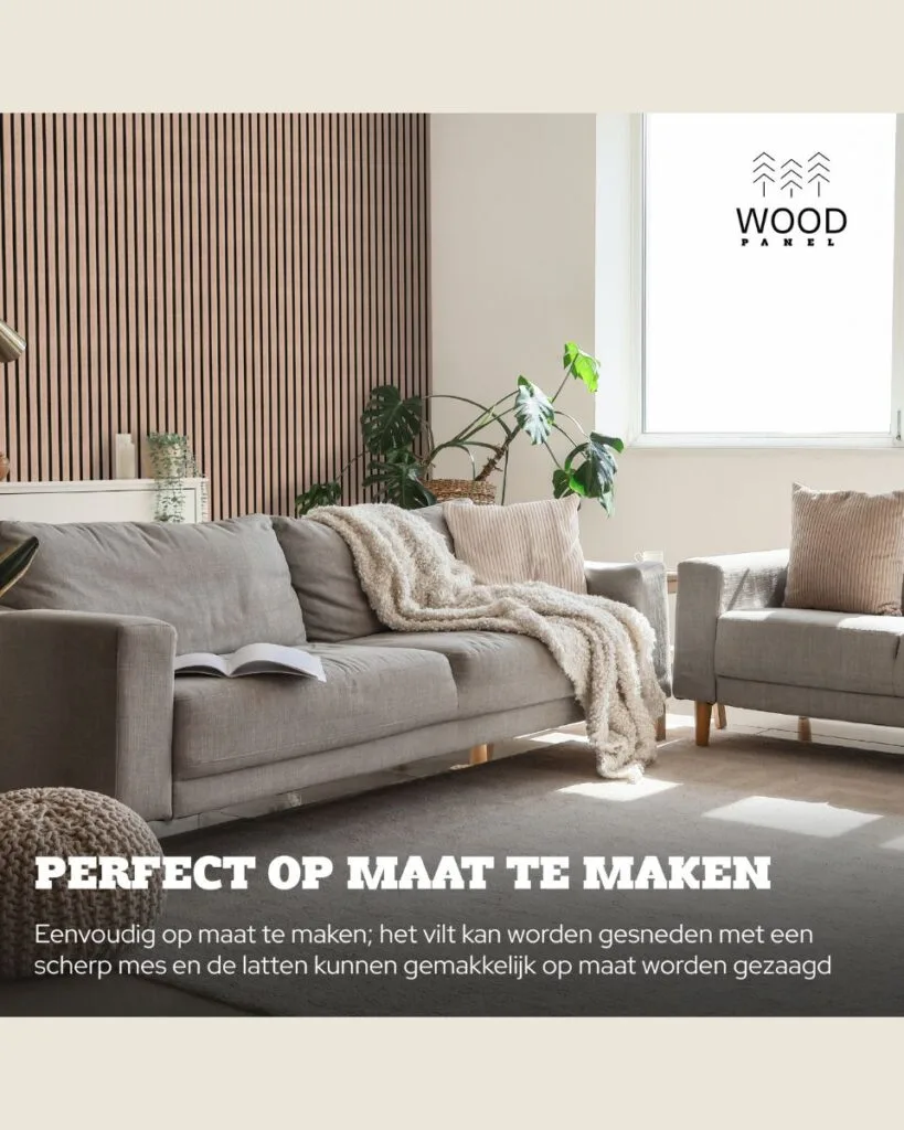 Akoestisch Wandpaneel - Walnoot - 270x60cm (1+1 gratis)