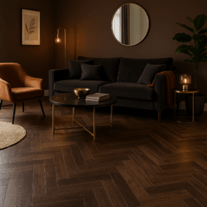 givefloors 20003 visgraat dark brown plak pvc
