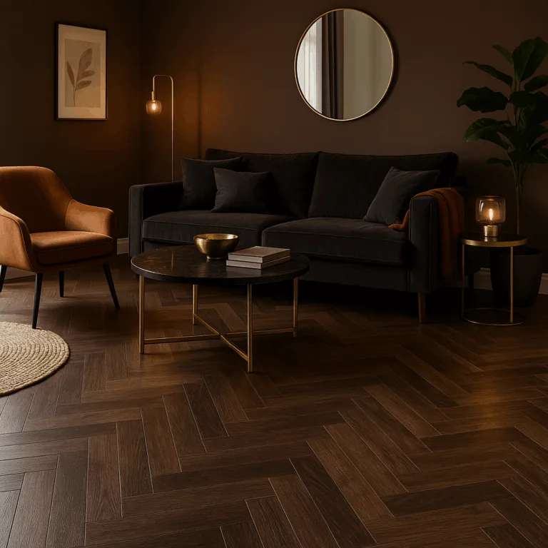 givefloors 20003 visgraat dark brown plak pvc