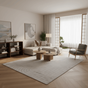 japandi cirra vloerkleed zilver