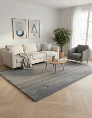 cozy bunny vloerkleed donker grijs