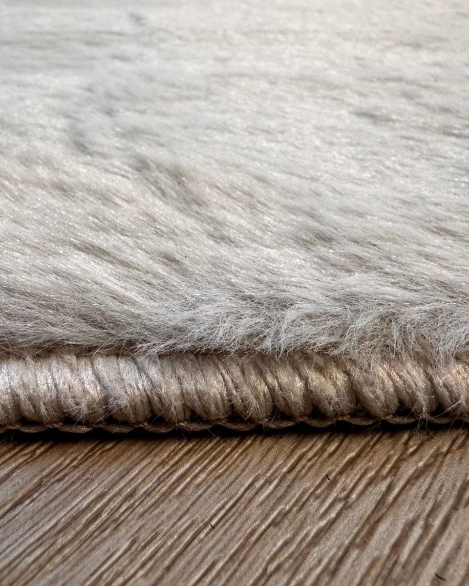 fluffy vloerkleed beige