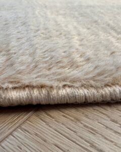 fluffy vloerkleed donker beige