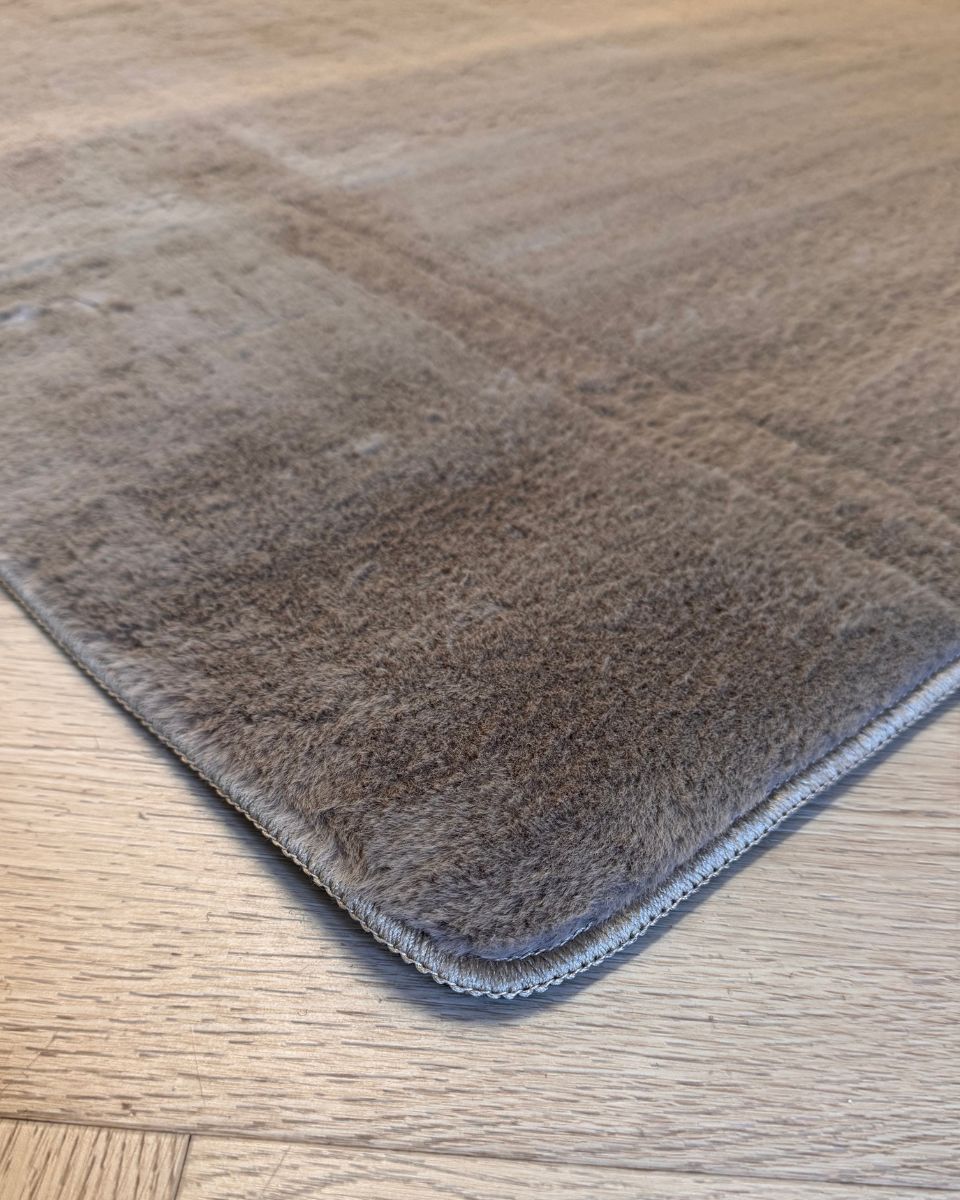 fluffy vloerkleed taupe