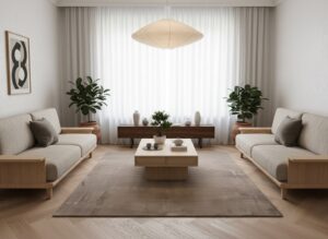 fluffy vloerkleed taupe