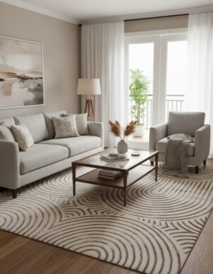 japandi shine vloerkleed donker beige