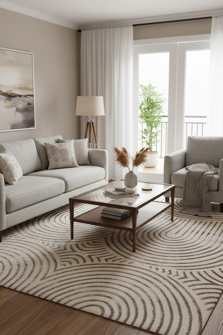 japandi shine vloerkleed donker beige